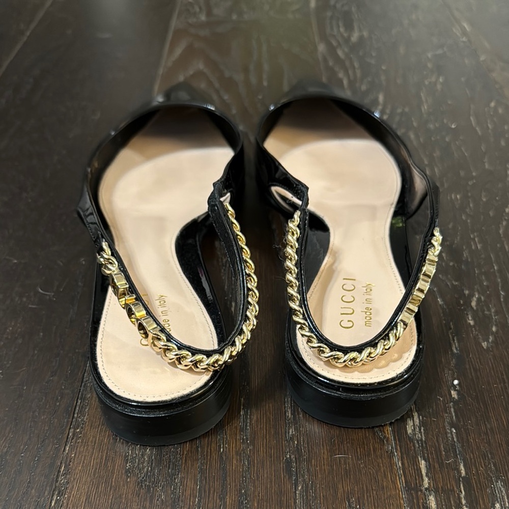 Gucci Black Patent Leather Slingback Pumps - Picture 4 of 12
